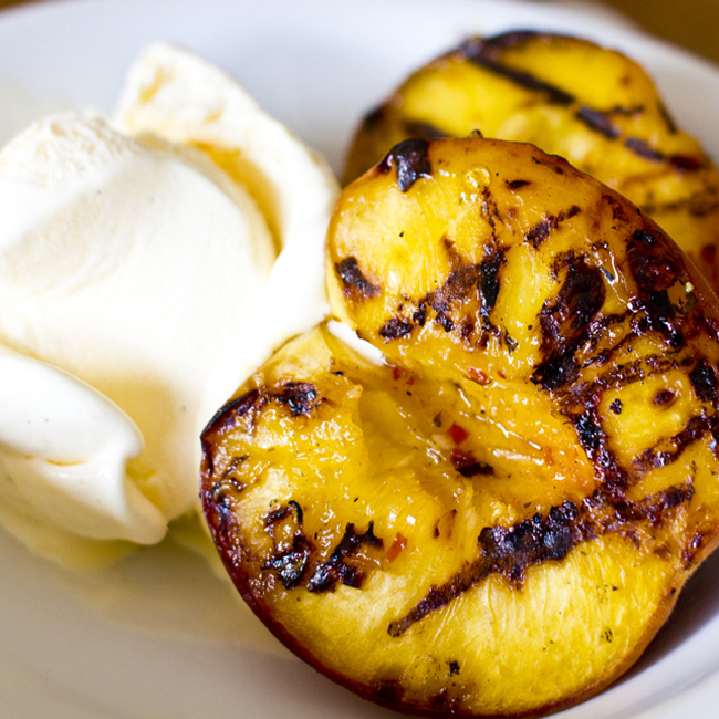 Grilled Peaches with Ice Cream Recipe